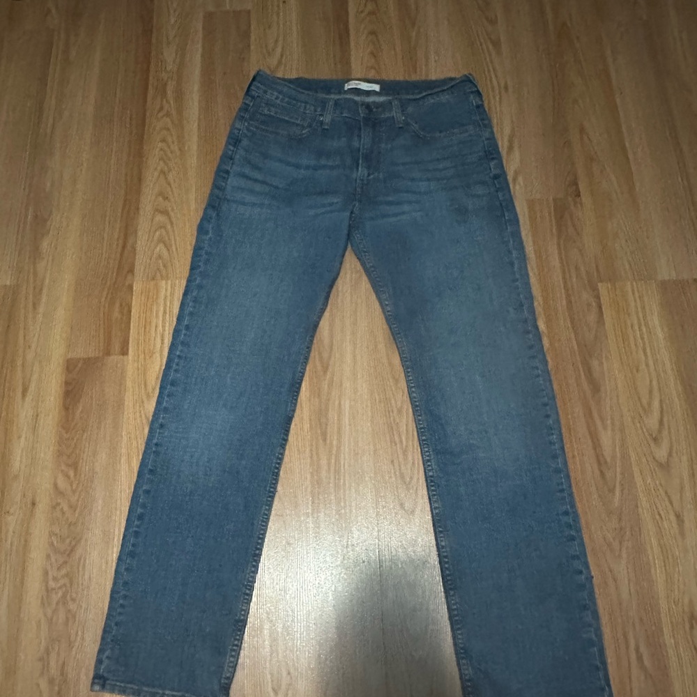 Classic Blue Denim Straight Leg Jeans